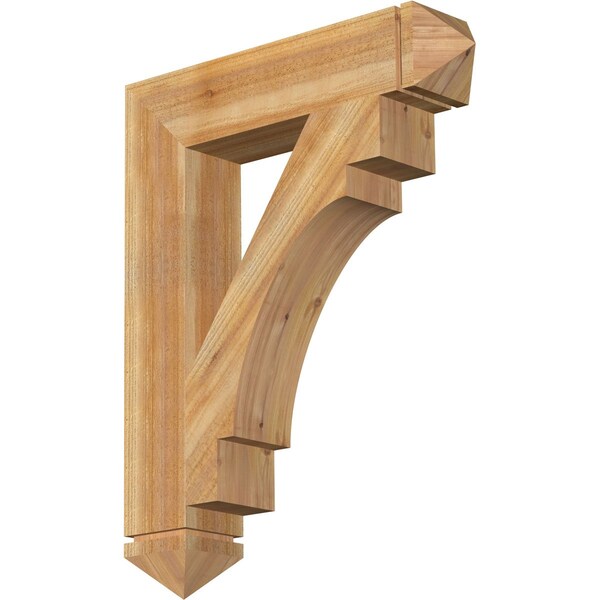 Ekena Millwork Merced Arts & Crafts Rough Sawn Bracket, Western Red Cedar, 6"W x 30"D x 38"H BKT06X30X38MRC03RWR - main
